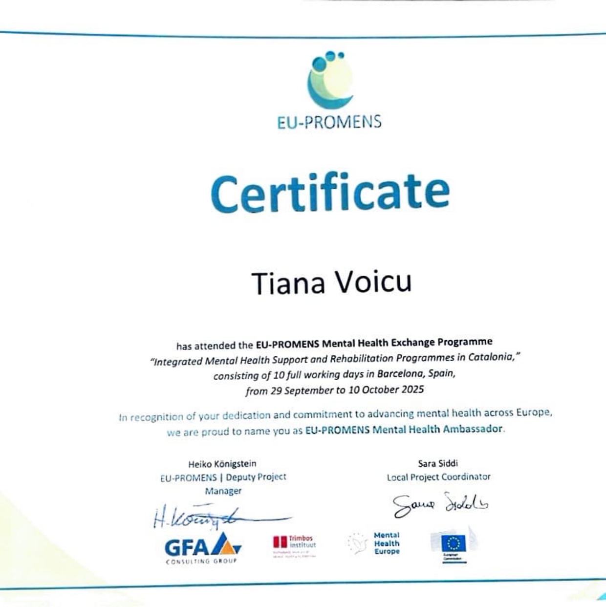 Mental Health Ambassador 